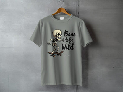 Bone To Be Wild Skeleton Graphic Novelty Design T-Shirt - IconVexa