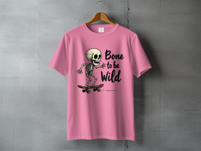 Bone To Be Wild Skeleton Graphic Novelty Design T-Shirt - IconVexa