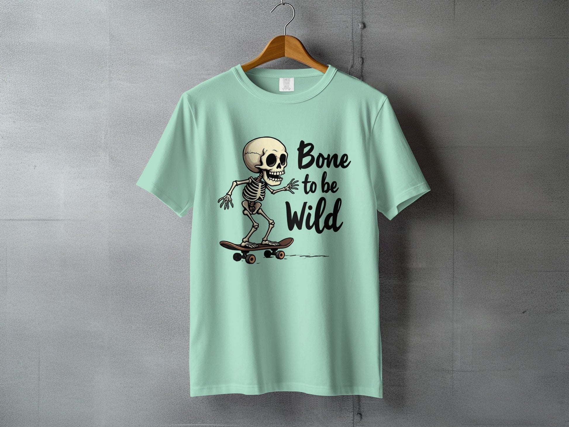 Bone To Be Wild Skeleton Graphic Novelty Design T-Shirt - IconVexa