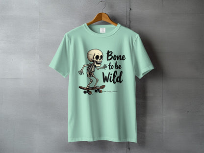 Bone To Be Wild Skeleton Graphic Novelty Design T-Shirt - IconVexa