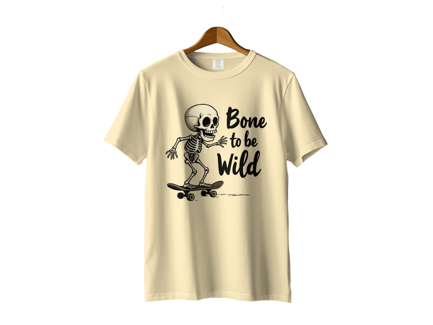 Bone To Be Wild Skeleton Graphic Novelty Design T-Shirt - IconVexa