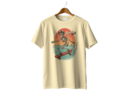 Bone To Be Wild Skeleton on Skateboard Graphic T-Shirt - IconVexa