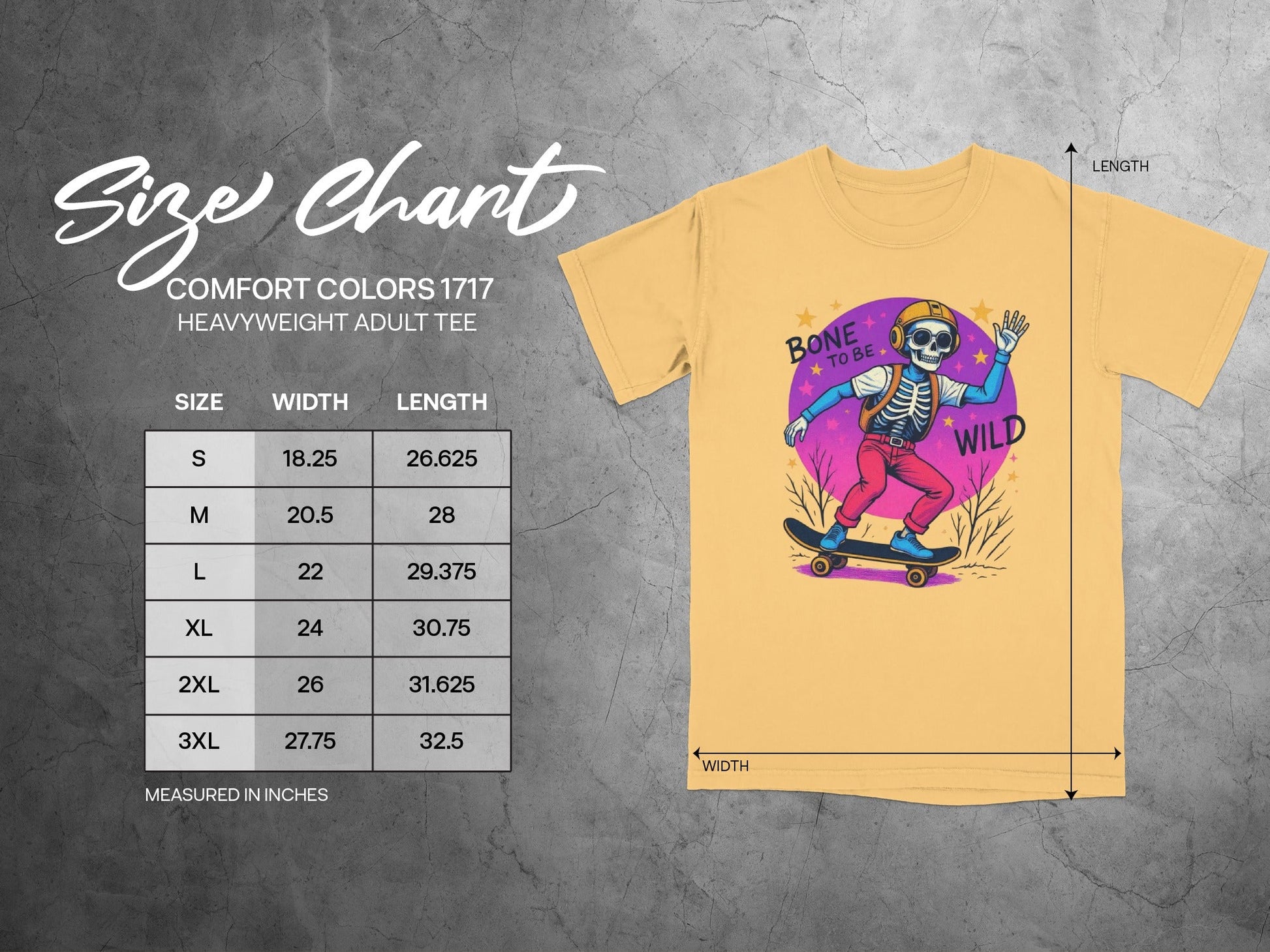 Bone To Be Wild Skeleton Skateboarder Graphic Print T-Shirt - IconVexa