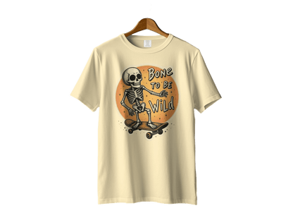Bone To Be Wild Skeleton Skateboarding Graphic Art T-Shirt - IconVexa