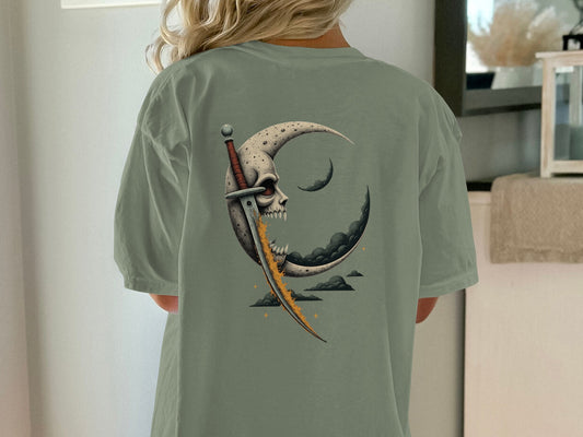Skull and Dagger Moon Graphic Back T Shirt product type
