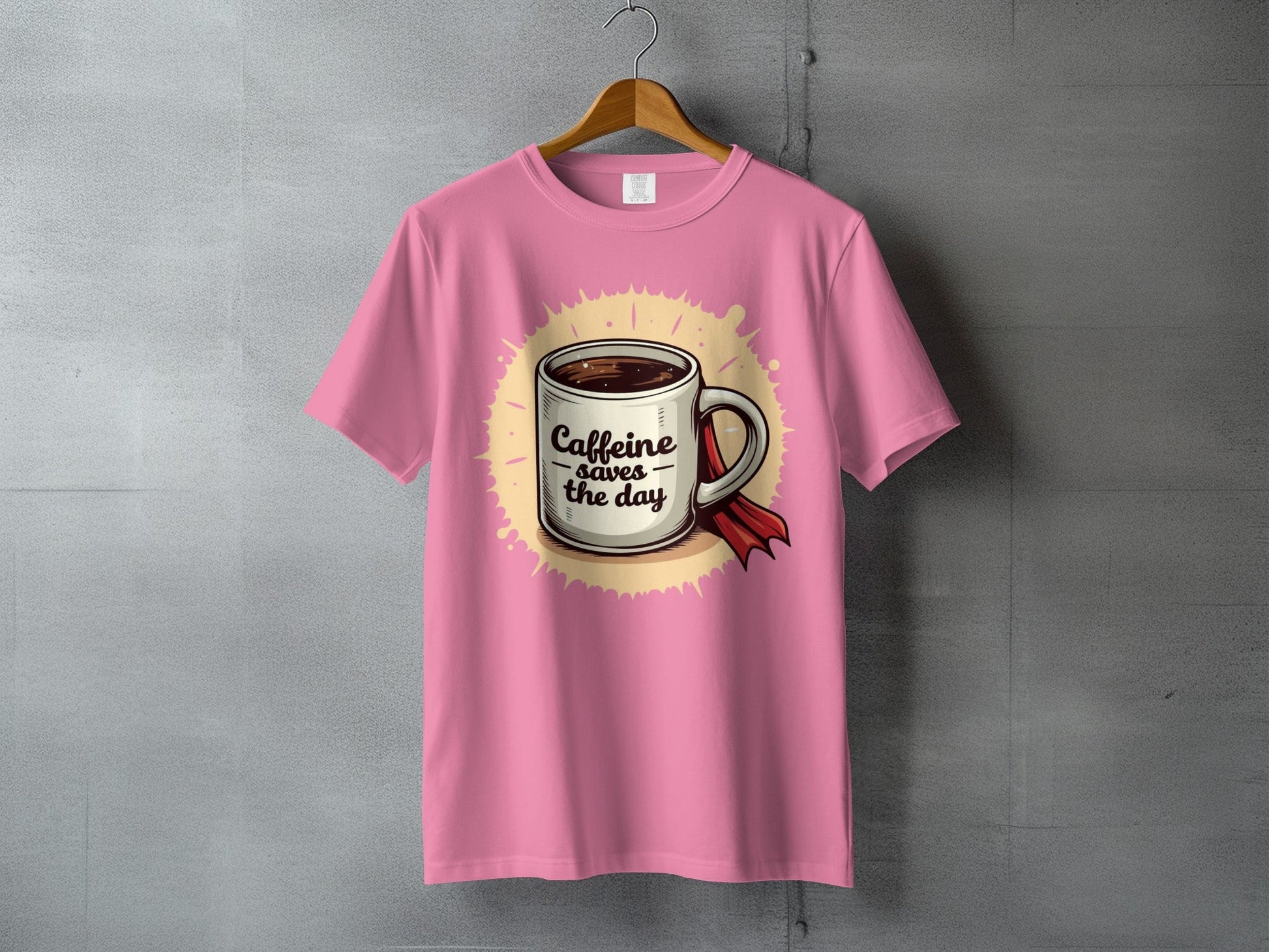 Caffeine Saves The Day Coffee Lover Graphic Design T-Shirt - IconVexa