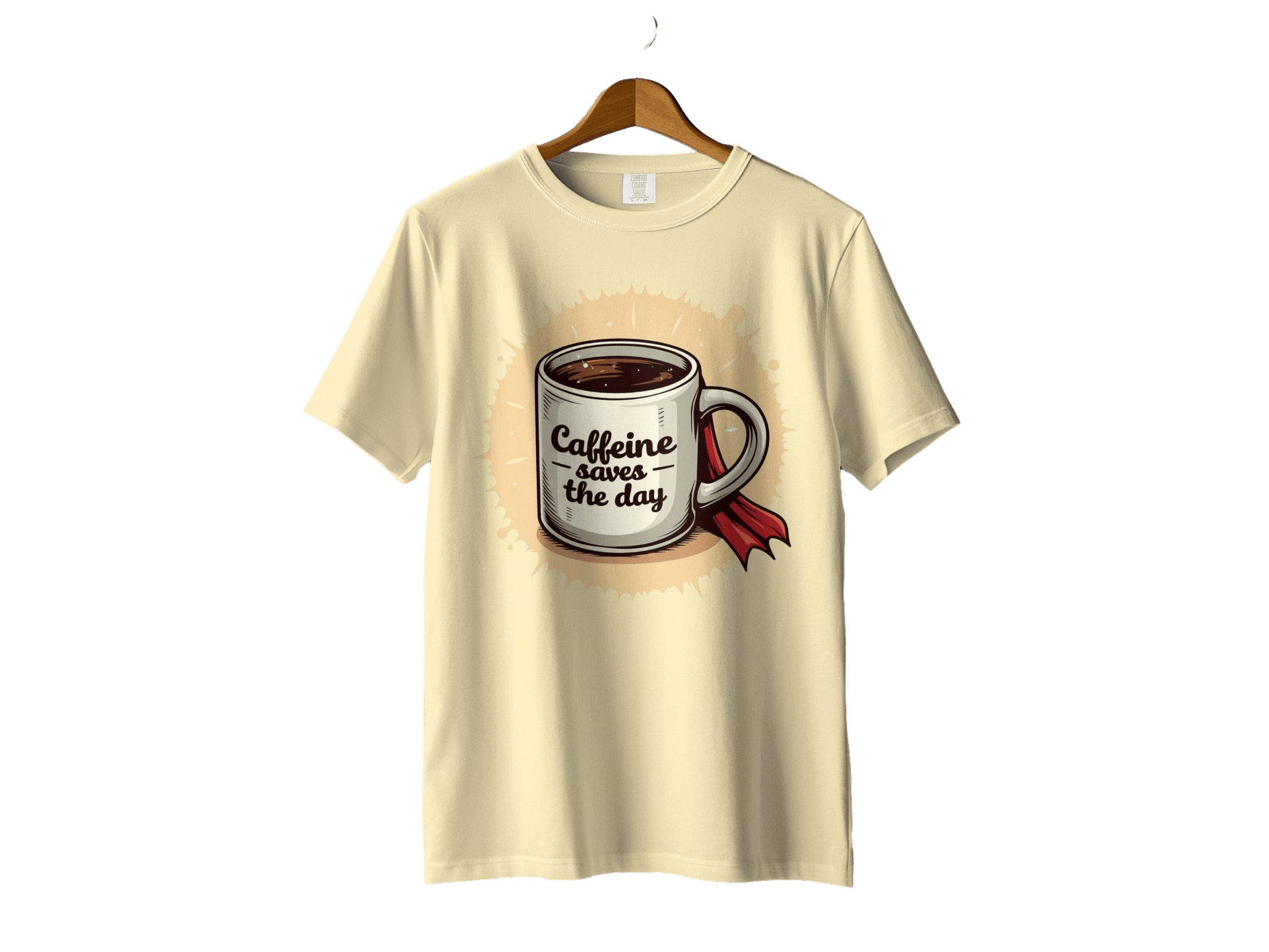 Caffeine Saves The Day Coffee Lover Graphic Design T-Shirt - IconVexa
