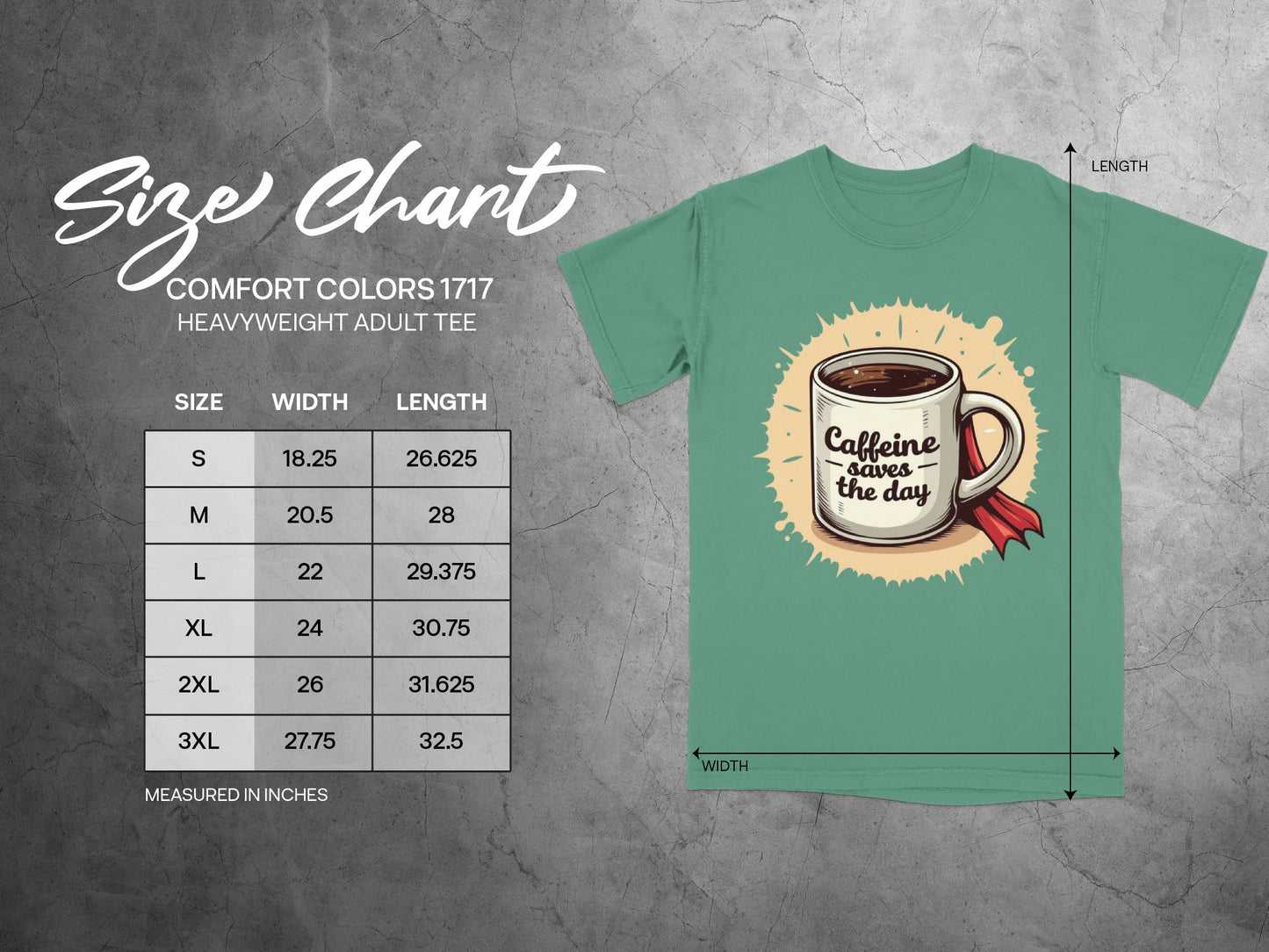 Caffeine Saves The Day Coffee Lover Graphic Design T-Shirt - IconVexa
