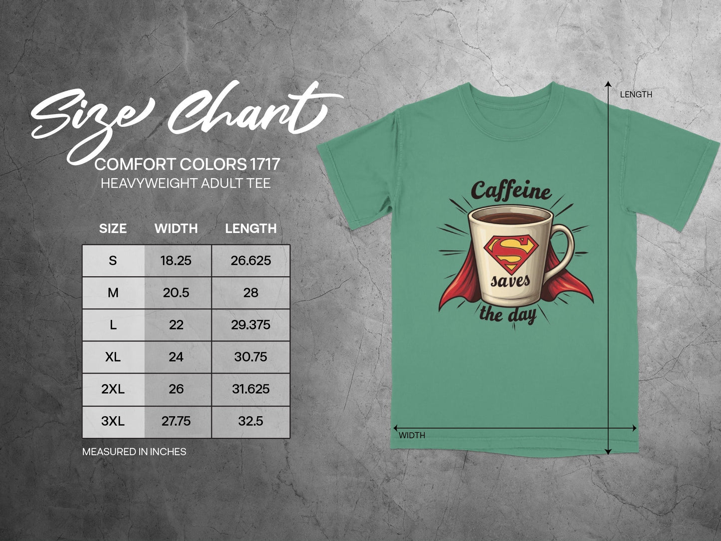 Caffeine Saves The Day Funny Coffee Lover Graphic T-Shirt - IconVexa