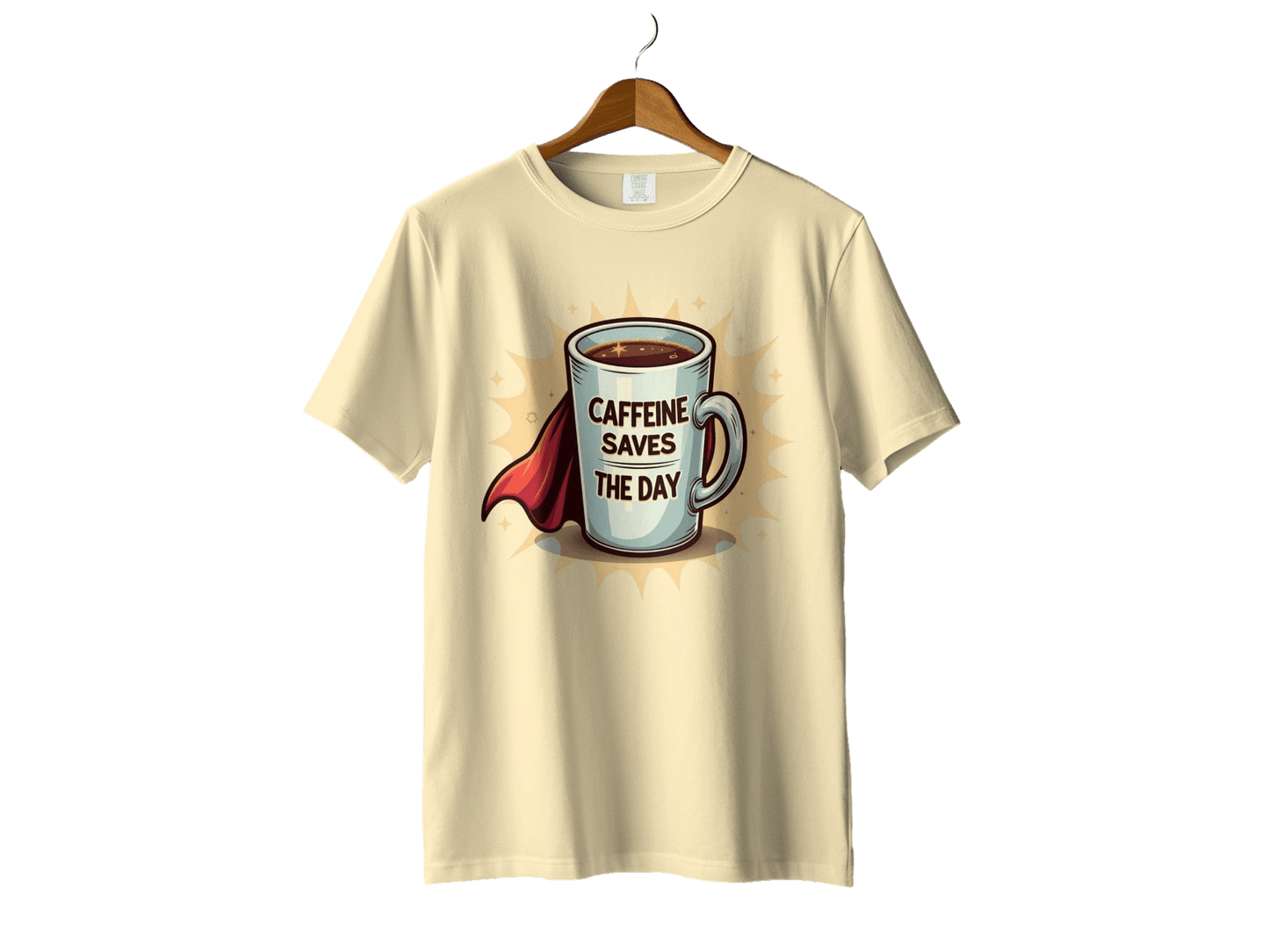 Caffeine Saves The Day With A Super Cup T-Shirt - IconVexa