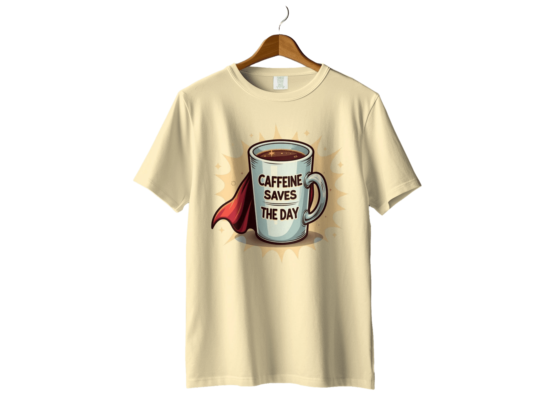 Caffeine Saves The Day With A Super Cup T-Shirt - IconVexa
