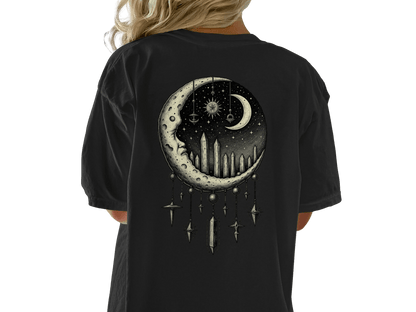 Celestial Moon Dreamcatcher T-Shirt, Mystical T Shirt, Witchy Shirt, Occult Clothing, Starry Night Tee, Gothic T Shirt, Lunar Phase Shirt - IconVexa