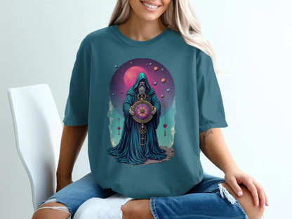 Celestial Wizard Graphic Design Unique Universe T-Shirt - IconVexa