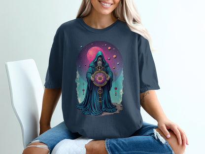 Celestial Wizard Graphic Design Unique Universe T-Shirt - IconVexa