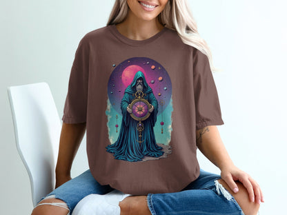 Celestial Wizard Graphic Design Unique Universe T-Shirt - IconVexa