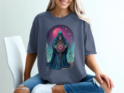Celestial Wizard Graphic Design Unique Universe T-Shirt - IconVexa