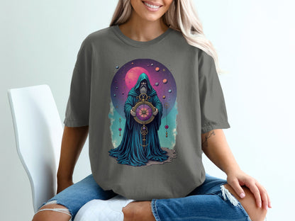 Celestial Wizard Graphic Design Unique Universe T-Shirt - IconVexa