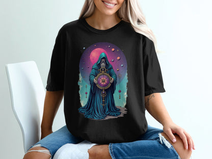 Celestial Wizard Graphic Design Unique Universe T-Shirt - IconVexa