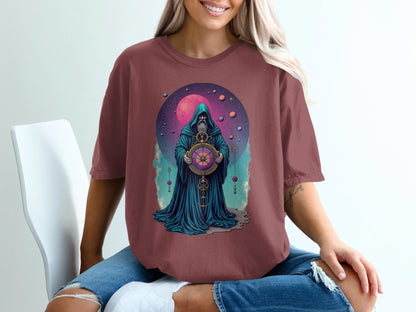 Celestial Wizard Graphic Design Unique Universe T-Shirt - IconVexa