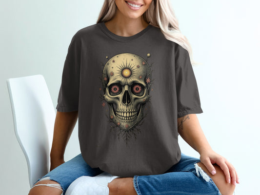 Vintage Sun Skull Oversized Graphic Tee product