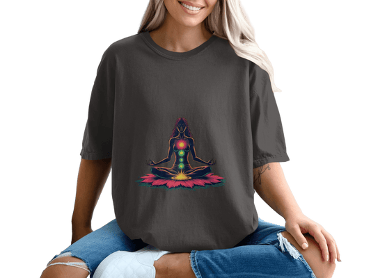 Chakra Balance Meditation Woman Lotus Flower Unisex T-Shirt - IconVexa