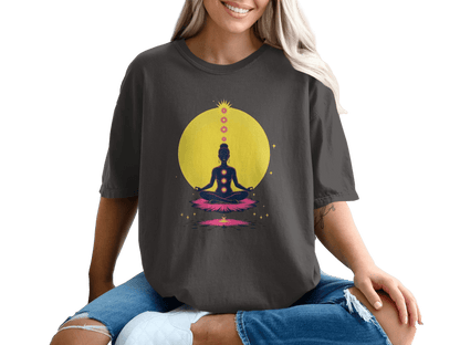 Chakra Meditation Lotus Position Spiritual Inner Peace T-Shirt - IconVexa