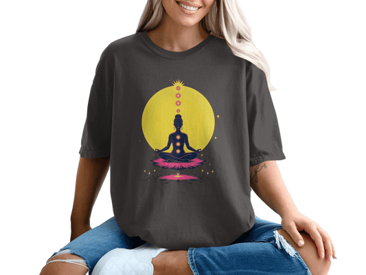 Chakra Meditation Lotus Position Spiritual Inner Peace T-Shirt - IconVexa