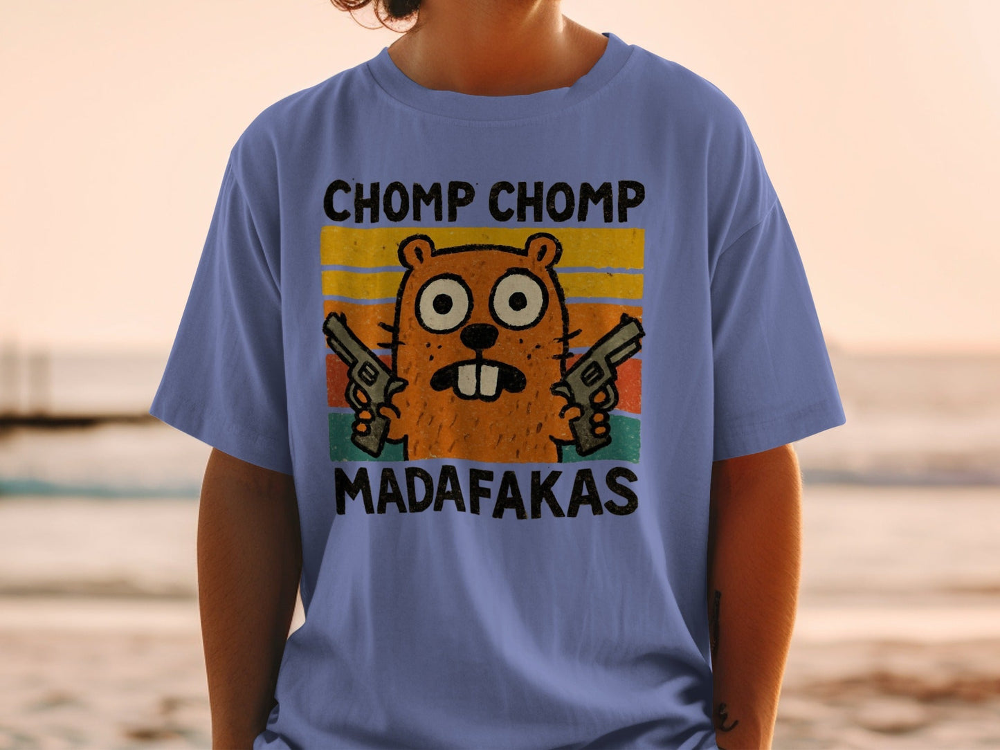 Chomp Chomp Madafakas T-Shirt, Funny Beaver Shirt, Animal Lover Gift, Retro Style Tee, Graphic Tee for Men and Women, Sarcastic T-Shirt - IconVexa