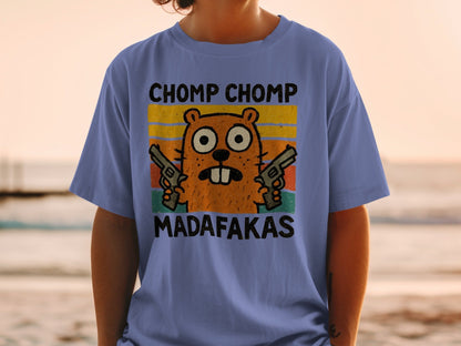Chomp Chomp Madafakas T-Shirt, Funny Beaver Shirt, Animal Lover Gift, Retro Style Tee, Graphic Tee for Men and Women, Sarcastic T-Shirt - IconVexa