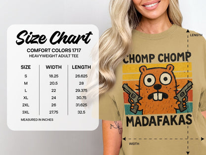 Chomp Chomp Madafakas T-Shirt, Funny Beaver Shirt, Animal Lover Gift, Retro Style Tee, Graphic Tee for Men and Women, Sarcastic T-Shirt - IconVexa