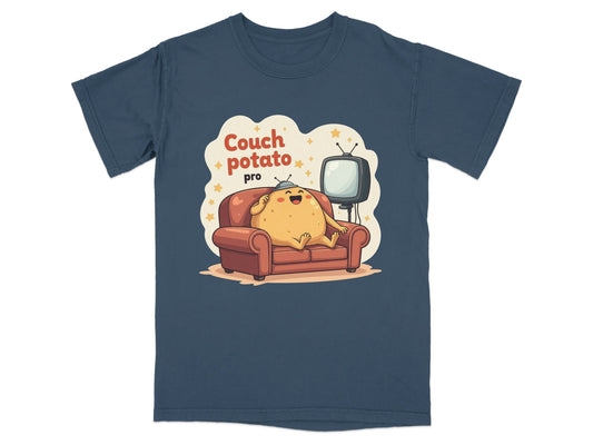Couch Potato Pro Funny Graphic Design Novelty T-Shirt - IconVexa