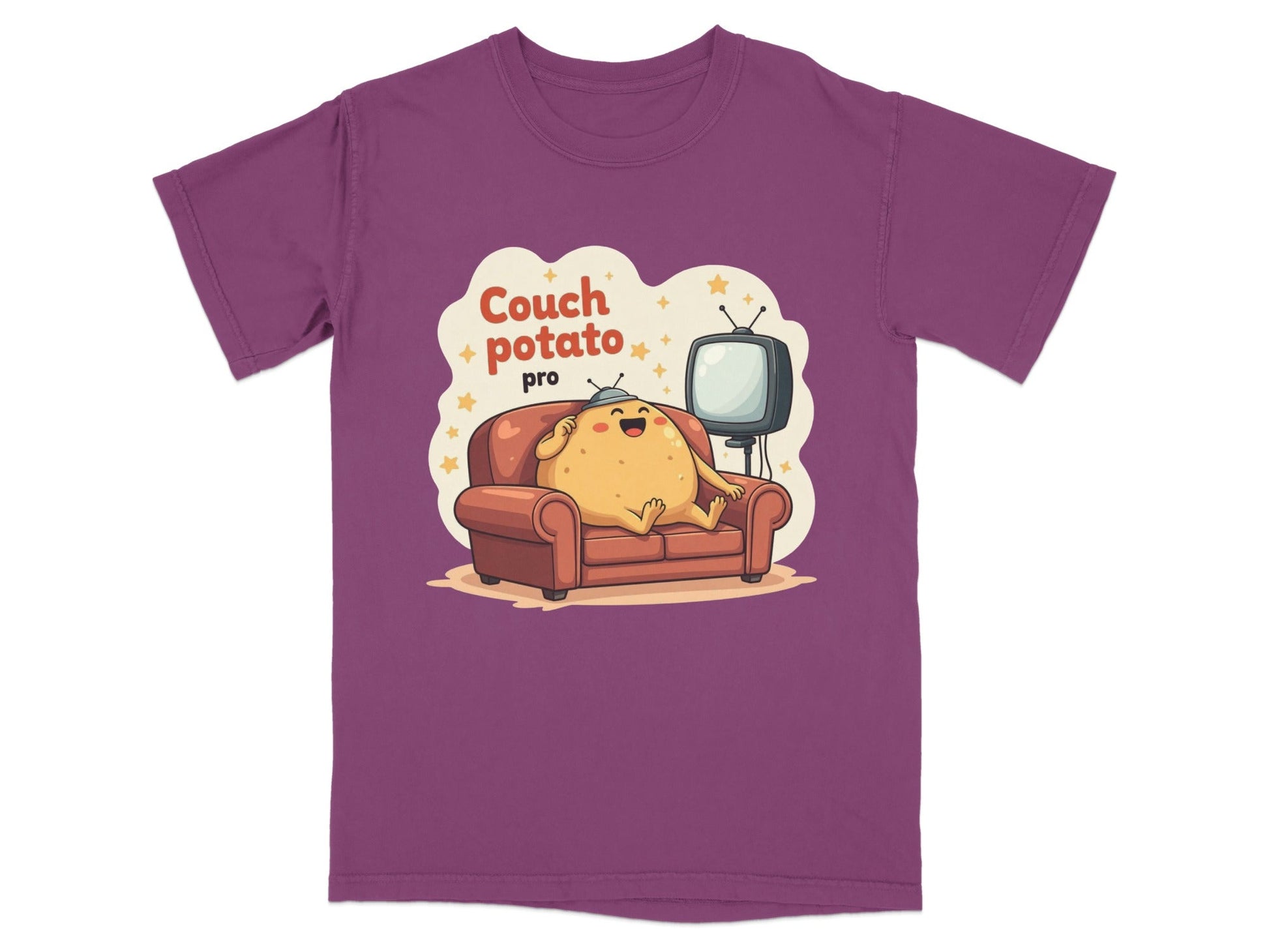 Couch Potato Pro Funny Graphic Design Novelty T-Shirt - IconVexa