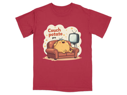 Couch Potato Pro Funny Graphic Design Novelty T-Shirt - IconVexa