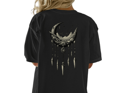 Crescent Moon Dreamcatcher T Shirt, Celestial T Shirt, Gothic Shirt, Boho T Shirt, Witchy Clothing, Gift for Her - IconVexa