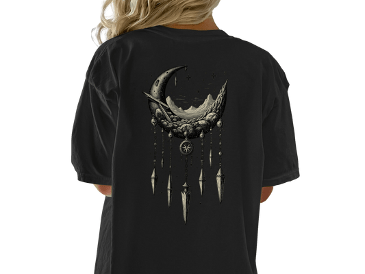 Crescent Moon Dreamcatcher T Shirt, Celestial T Shirt, Gothic Shirt, Boho T Shirt, Witchy Clothing, Gift for Her - IconVexa