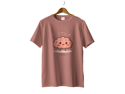Cute Brain T-Shirt, Thinking Please Wait Tee, Funny T-Shirt, Kawaii T-Shirt, Animated Brain Shirt, Cartoon Brain Tee, Gift for Thinkers - IconVexa