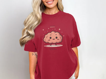 Cute Brain T-Shirt, Thinking Please Wait Tee, Funny T-Shirt, Kawaii T-Shirt, Animated Brain Shirt, Cartoon Brain Tee, Gift for Thinkers - IconVexa