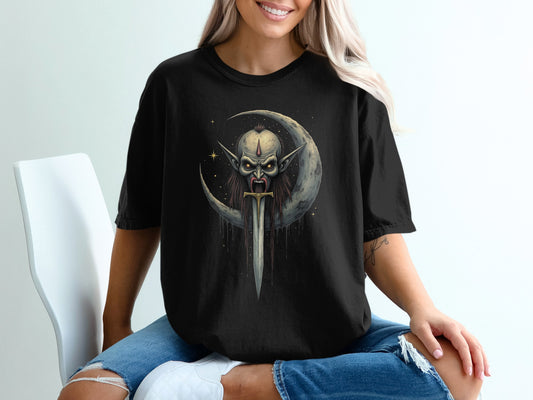 Vampire Moon Design Graphic Tee Shirt product