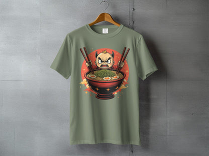 Devil Ramen T-Shirt, Angry Anime Demon, Japanese Noodles, Funny Foodie Tee, Unique Graphic T Shirt, Gift Idea, Cool Design T-Shirt - IconVexa