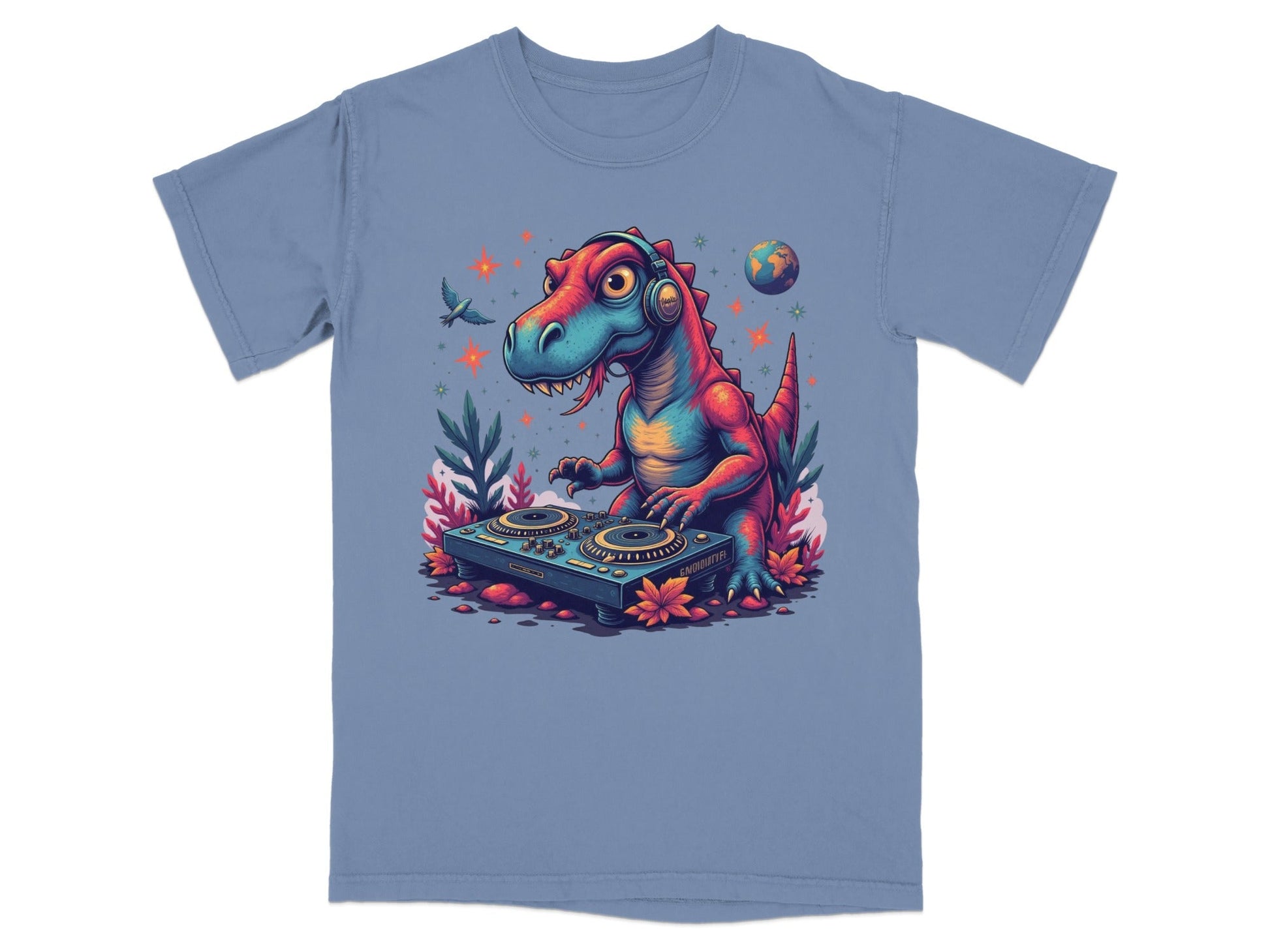 DJ Rex with Turntable Awesome Graphic Novelty T-Shirt - IconVexa