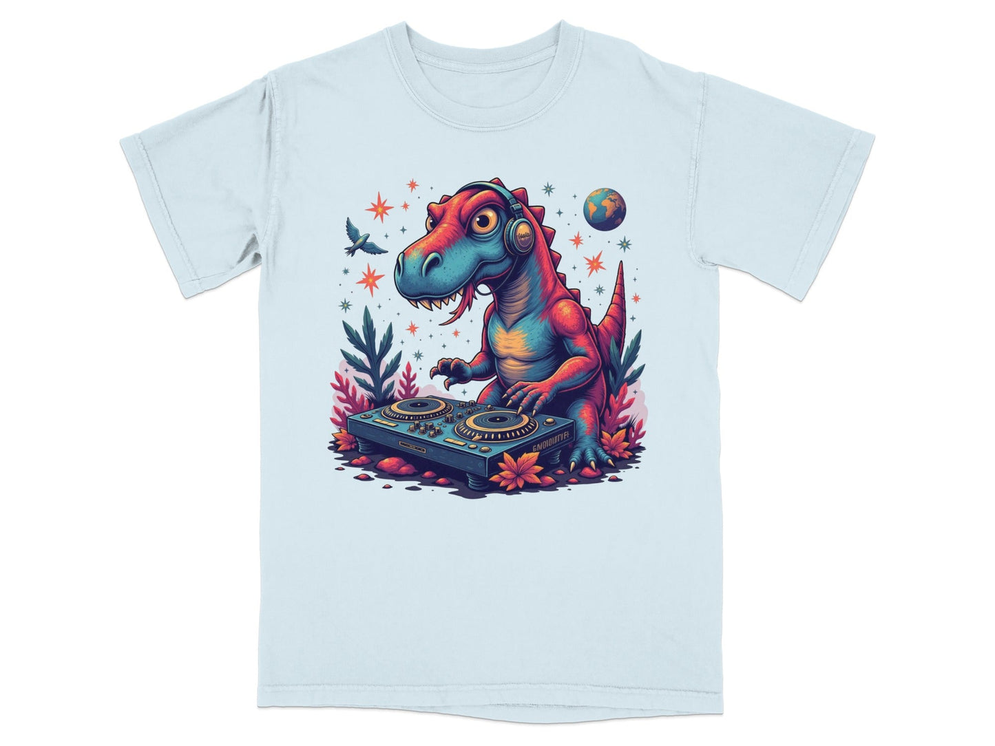 DJ Rex with Turntable Awesome Graphic Novelty T-Shirt - IconVexa