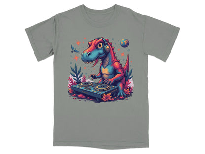 DJ Rex with Turntable Awesome Graphic Novelty T-Shirt - IconVexa