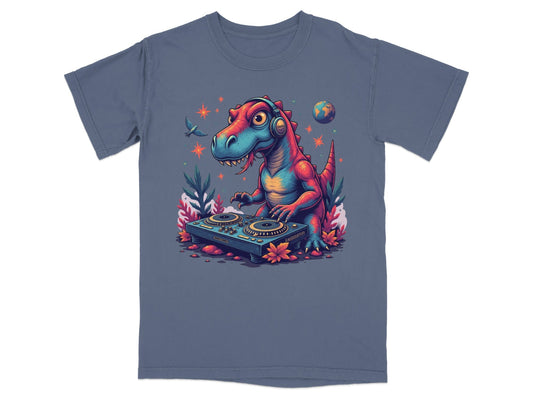 DJ Rex with Turntable Awesome Graphic Novelty T-Shirt - IconVexa