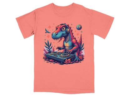 DJ Rex with Turntable Awesome Graphic Novelty T-Shirt - IconVexa