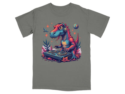 DJ Rex with Turntable Awesome Graphic Novelty T-Shirt - IconVexa