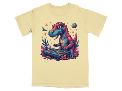 DJ Rex with Turntable Awesome Graphic Novelty T-Shirt - IconVexa
