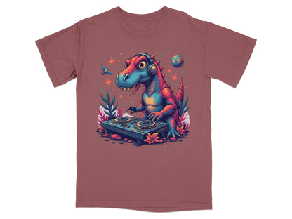 DJ Rex with Turntable Awesome Graphic Novelty T-Shirt - IconVexa