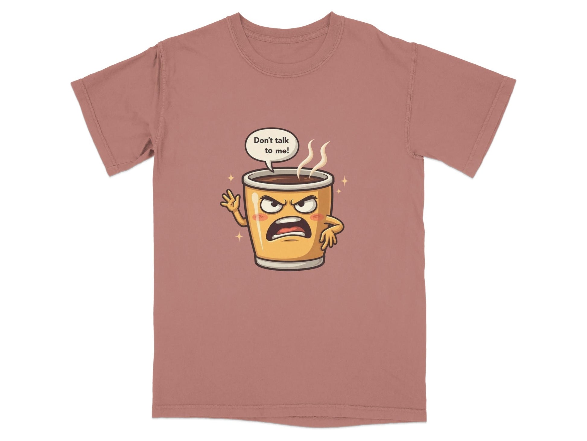 Don't Talk To Me Angry Coffee Cup Cartoon Tee Shirt - IconVexa