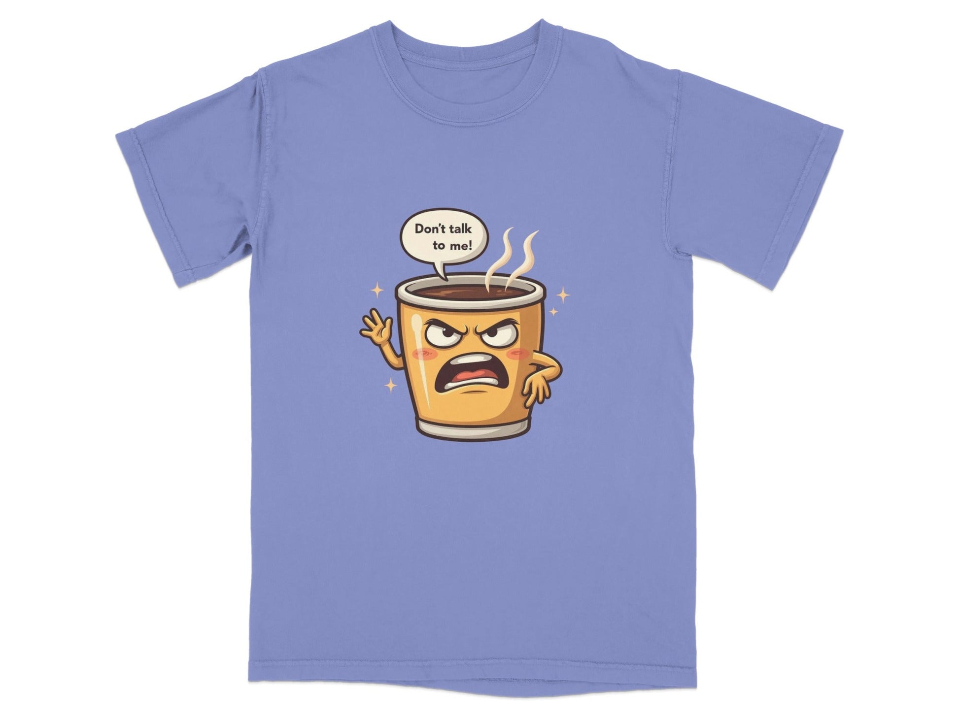 Don't Talk To Me Angry Coffee Cup Cartoon Tee Shirt - IconVexa