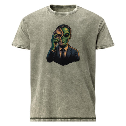 Double Life Revealed Alien Art | Hidden Identity Graphic Tee | Vintage Sci - Fi T-Shirt - IconVexa